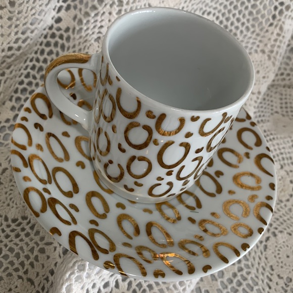 Tirschenreuth Bavaria, Made in Germany,White and Gold Tea Cup Set - Picture 2 of 6